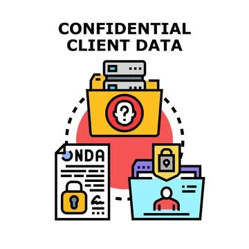 Protecting confidential client data and information security Stock Illustration