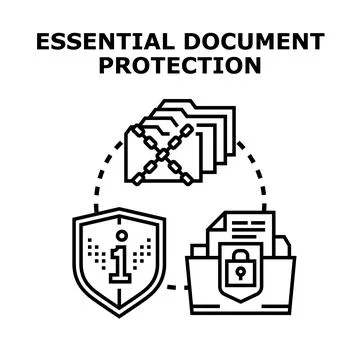 Protecting confidential data and essential document information security Illustrazione stock