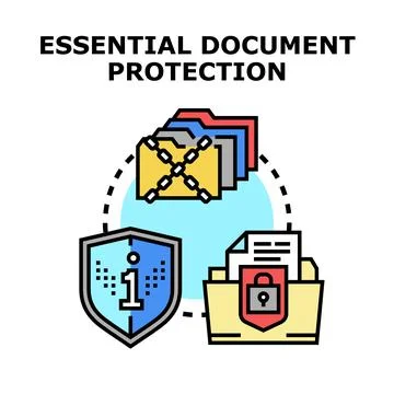 Protecting confidential data and essential document information security Stock Illustration