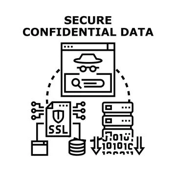 Protecting confidential data and information from cyber threats Stock Illustration