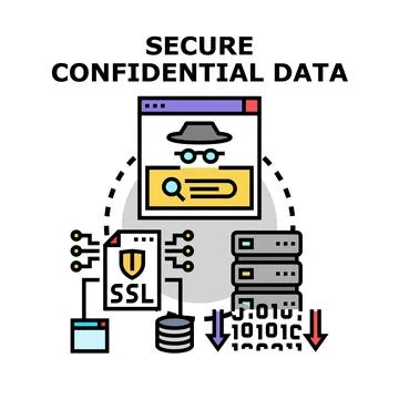 Protecting confidential data and information from cyber threats Stock Illustration