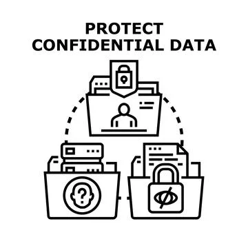 Protecting confidential data and personal information security イラスト素材