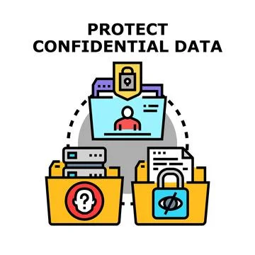 Protecting confidential data and personal information security Illustrazione stock