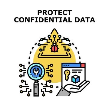 Protecting confidential data concept for cybersecurity solutions Stock Illustration