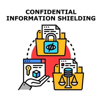 Protecting confidential information with data privacy and legal security Stock Illustration