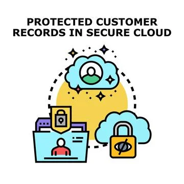 Protecting consumer data privacy in secure cloud storage Stock Illustration