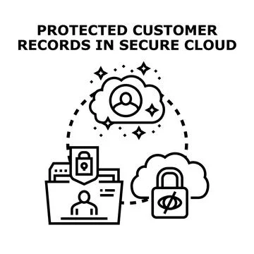 Protecting consumer data privacy in secure cloud storage Illustrazione stock