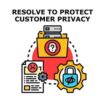 Protecting customer data privacy and information security Stock Illustration