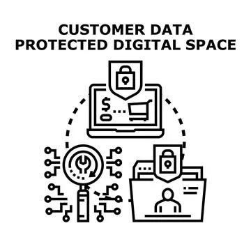 Protecting customer data in secure digital space イラスト素材