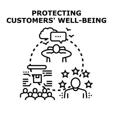 Protecting customers' well being concept of service Stock-Illustration