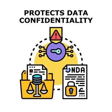 Protecting data confidentiality and information security concept Stock Illustration