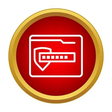 Protecting data folder with security password icon Stock Illustration