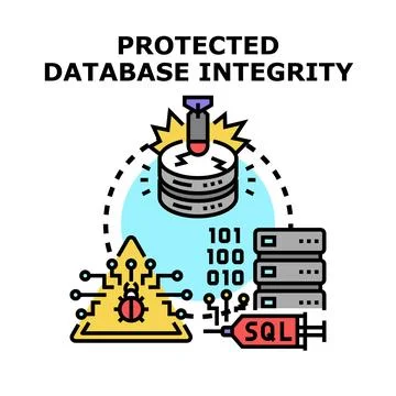 Protecting data integrity from cyber attack and injection Stock Illustration