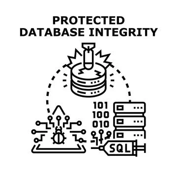 Protecting data integrity from cyber attack and injection Stock Illustration