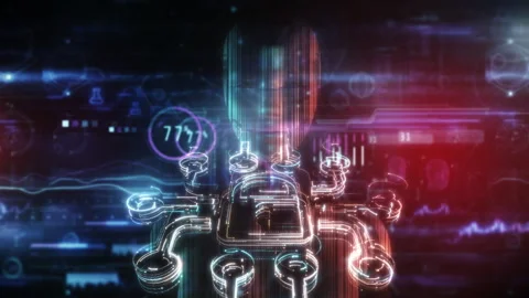Protecting the data stream with artificial intelligence. Stock Footage 277235172