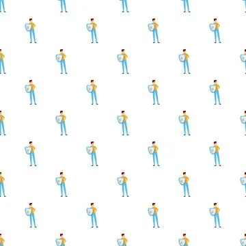 Protecting data with strong cyber security shield pattern Illustrazione stock