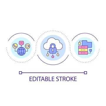 Protecting database in cloud loop concept icon 스톡 일러스트