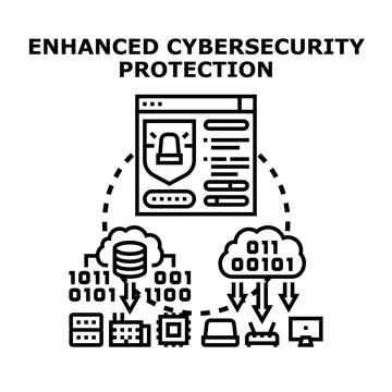 Protecting digital data with advanced cybersecurity systems Stock Illustration