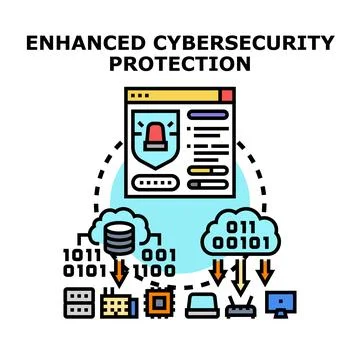 Protecting digital data with advanced cybersecurity systems Stock Illustration