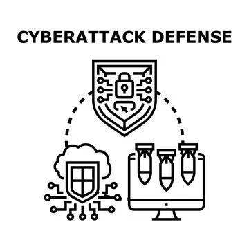 Protecting digital data from cyberattack defense threats Stockillustratie