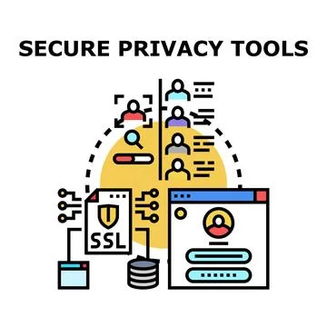Protecting digital data with secure privacy tools Stock Illustration