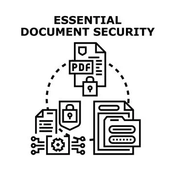 Protecting digital document security with data encryption 스톡 일러스트