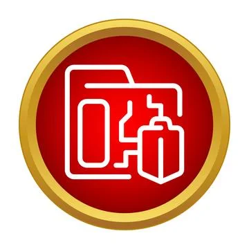Protecting digital folder with shield icon Stockillustratie