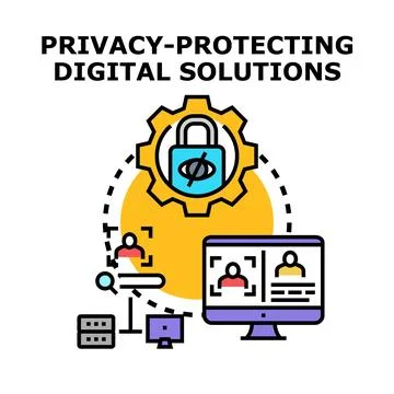 Protecting digital privacy with secure data solutions 스톡 일러스트