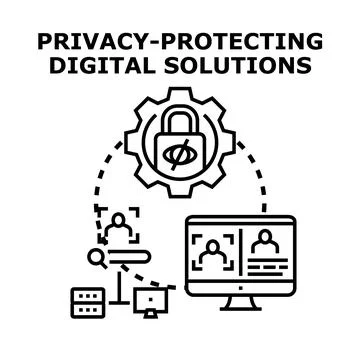 Protecting digital privacy with secure data solutions Stock Illustration