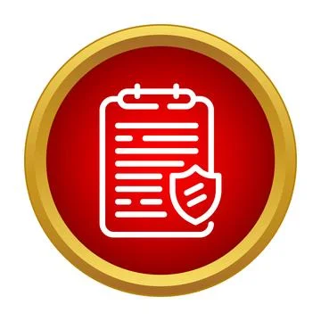 Protecting document with shield insuring policy safety Stock Illustration
