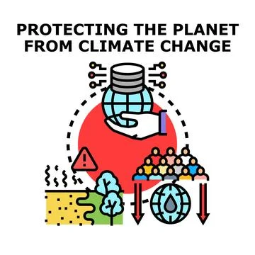 Protecting earth from climate change vector concept Stock Illustration