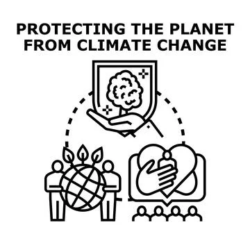 Protecting earth from global climate change concept Stock Illustration