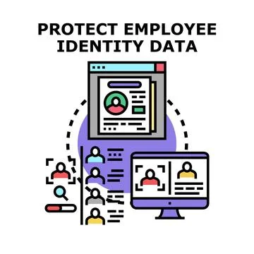 Protecting employee identity data with secure digital access Stock Illustration
