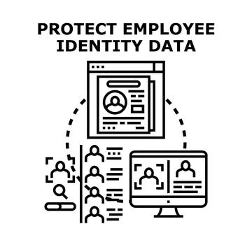 Protecting employee identity data with secure digital access Stock Illustration