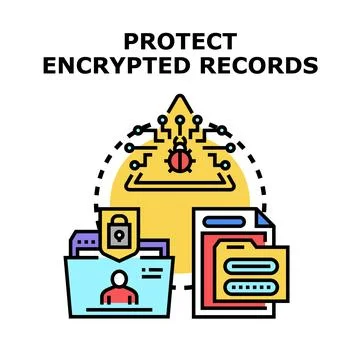 Protecting encrypted personal data records from cyber threats Stock Illustration