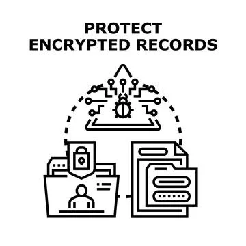 Protecting encrypted personal data records from cyber threats Stock Illustration