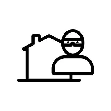 Protecting the house from the robbery of the icon vector. Isolated contour Stock Illustration