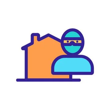 Protecting the house from the robbery of the icon vector. Isolated contour sy Stock Illustration