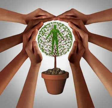 Protecting Humanity Stock Illustration