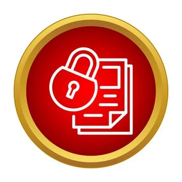 Protecting important data with document security padlock icon 스톡 일러스트