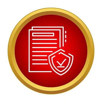 Protecting important document data with a security shield Stock Illustration