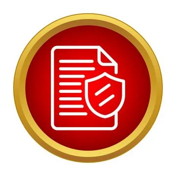 Protecting important document data with shield icon Stock Illustration