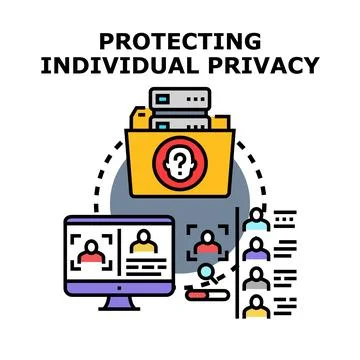 Protecting individual data privacy and digital security concept Stock Illustration