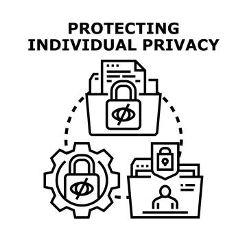 Protecting individual privacy and data security concept Stock Illustration