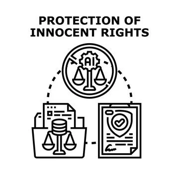 Protecting innocent rights from artificial intelligence bias Stock Illustration