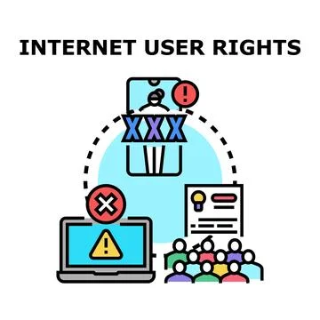 Protecting internet user rights digital data privacy Stock Illustration