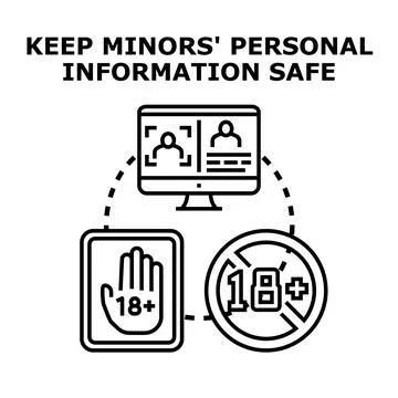 Protecting minors' personal data and online safety Stockillustratie