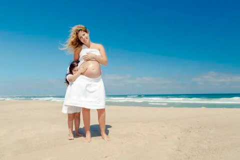 Protecting mom's belly Stock Photos