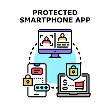 Protecting online data and digital accounts with cybersecurity Stock Illustration