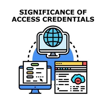 Protecting online data and digital access credentials Illustrazione stock